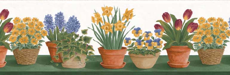 Pansy Daisy MM74673B Wallpaper Border