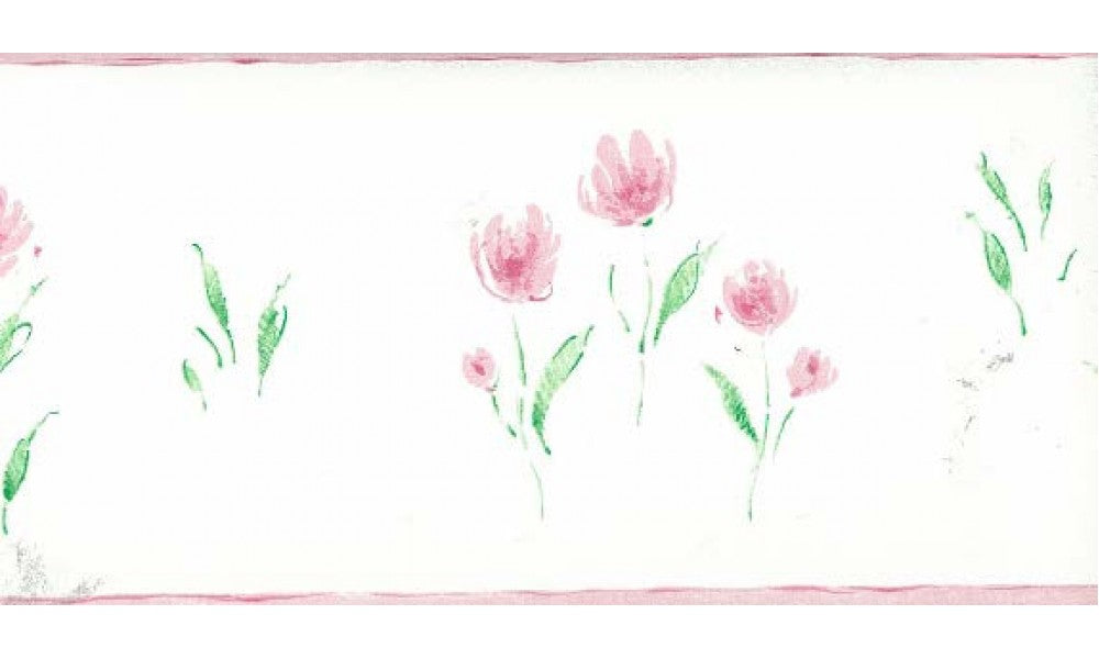 White Background Red Petal Rose Art PP79055 Wallpaper Border