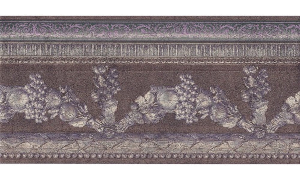 Gold Silver Vintage Fruits 87975 Wallpaper Border