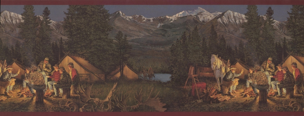 Mountain Night Camp Fire OA8291B Wallpaper Border