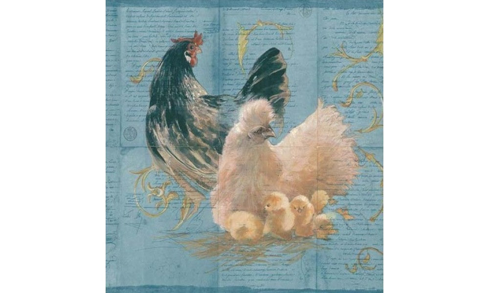 Blue Hens Rooster EU4777 Wallpaper Border