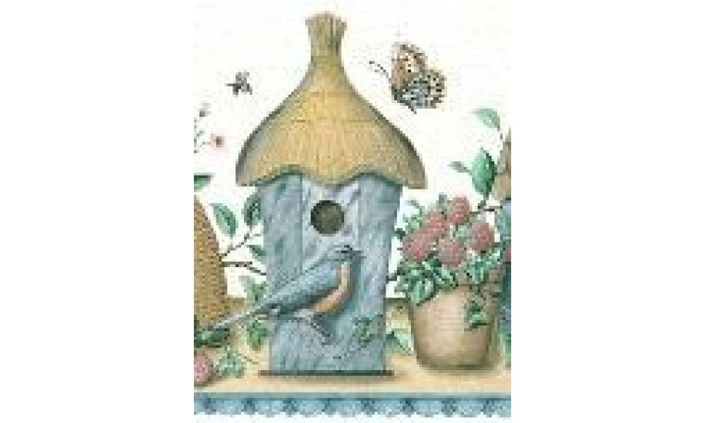 Blue Brown Birdhouses 30372131 Wallpaper Border