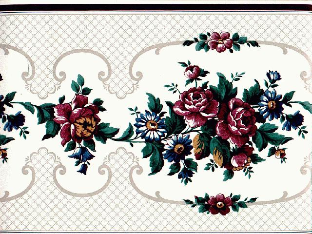 Flowers Scrolls WP2004B Wallpaper Border