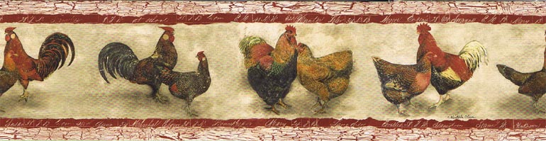 Hen Rooster SP76453N Wallpaper Border