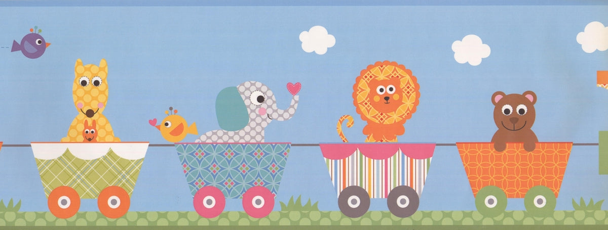 Peek-A-Boo Circus Train Kids YS9146BD Wallpaper Border