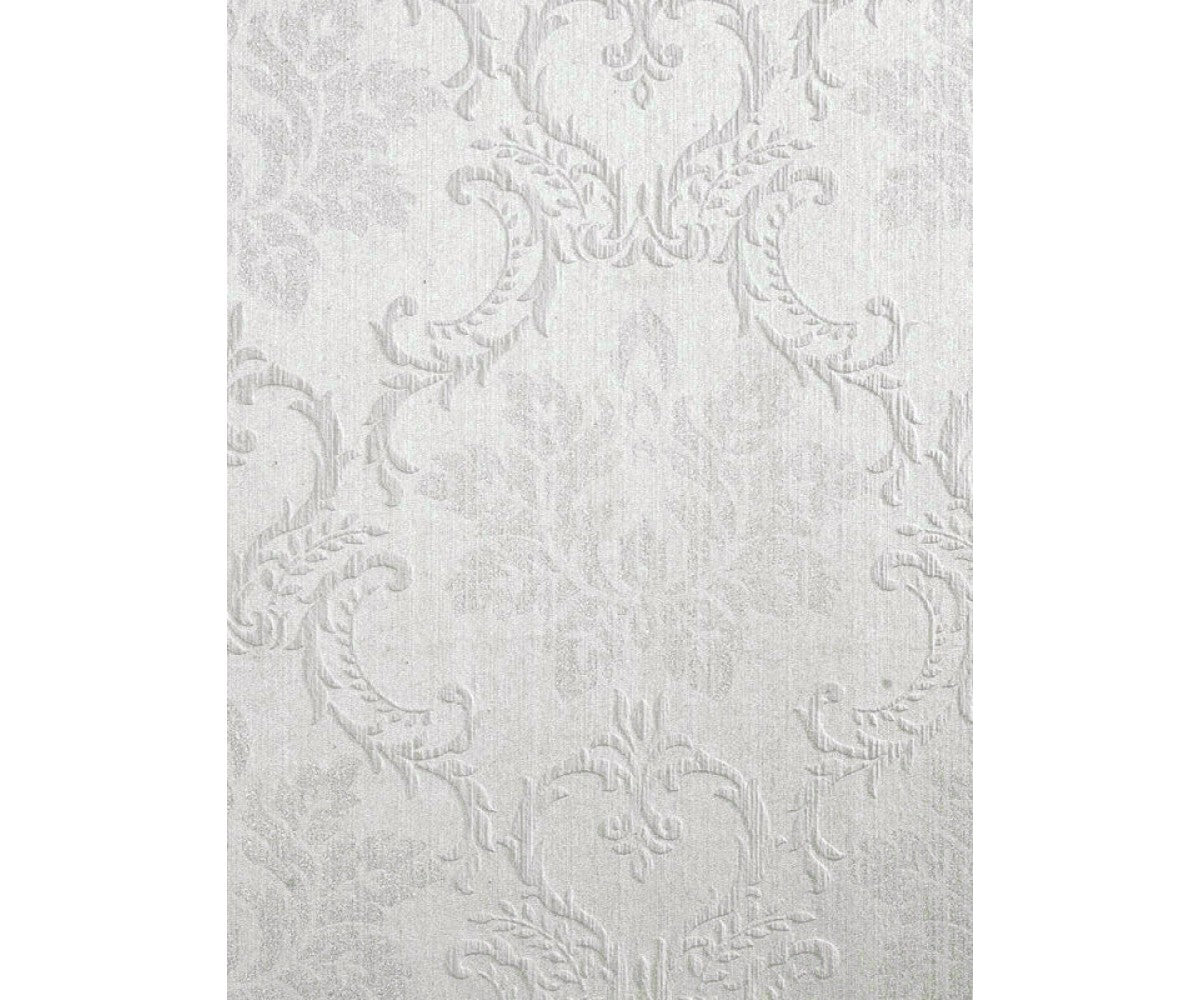 Embossed Floral Lattice Damask White 266613 Wallpaper