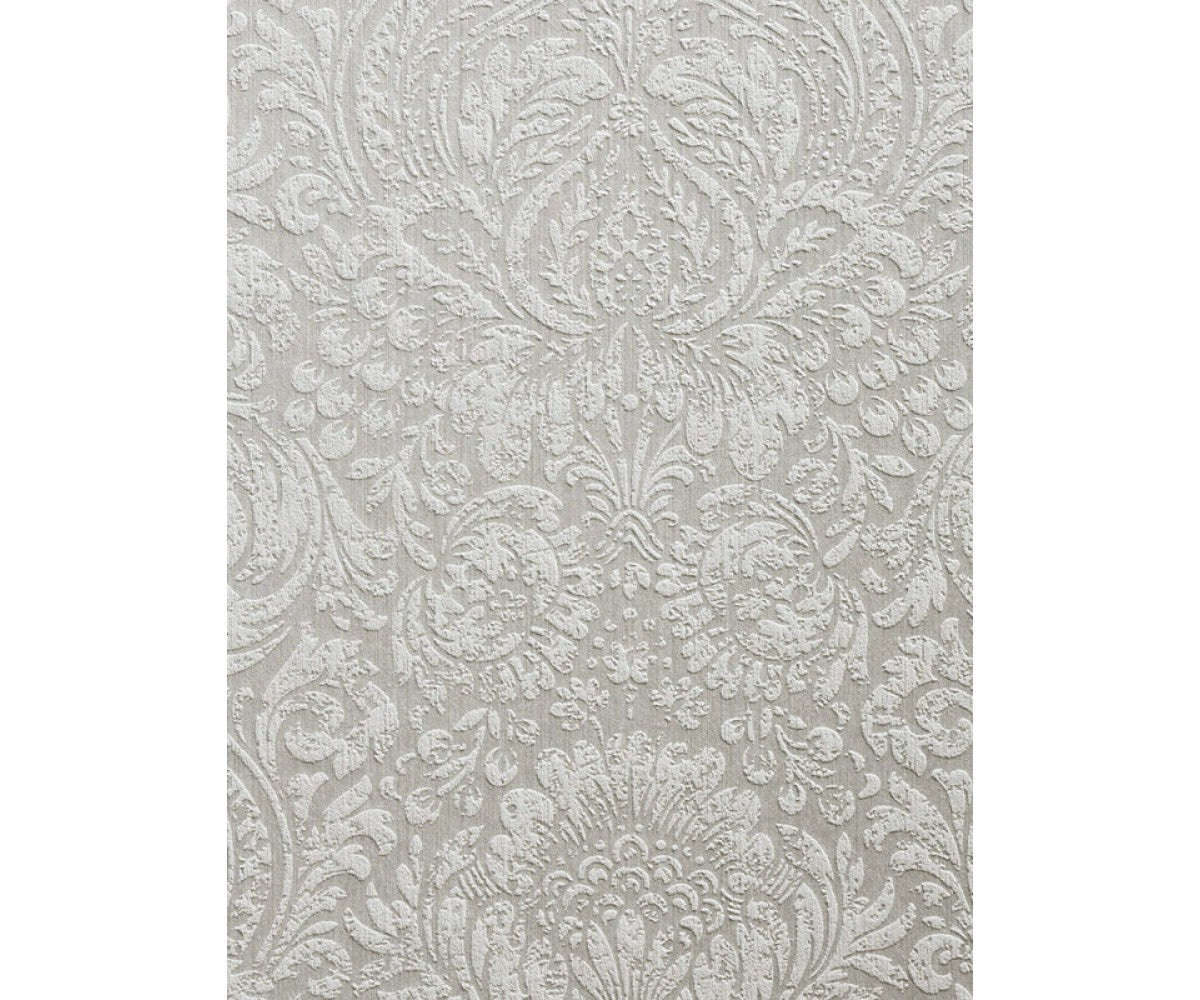 Ornated Embossed Floral Prints Grey 266866 Wallpaper