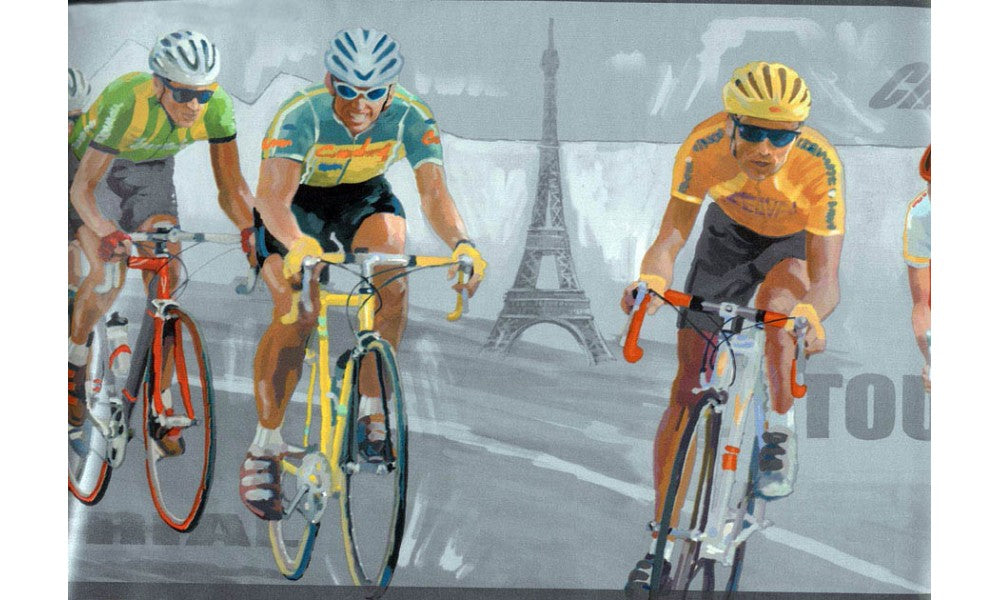 Brown Paris Cycling IN2622 Wallpaper Border