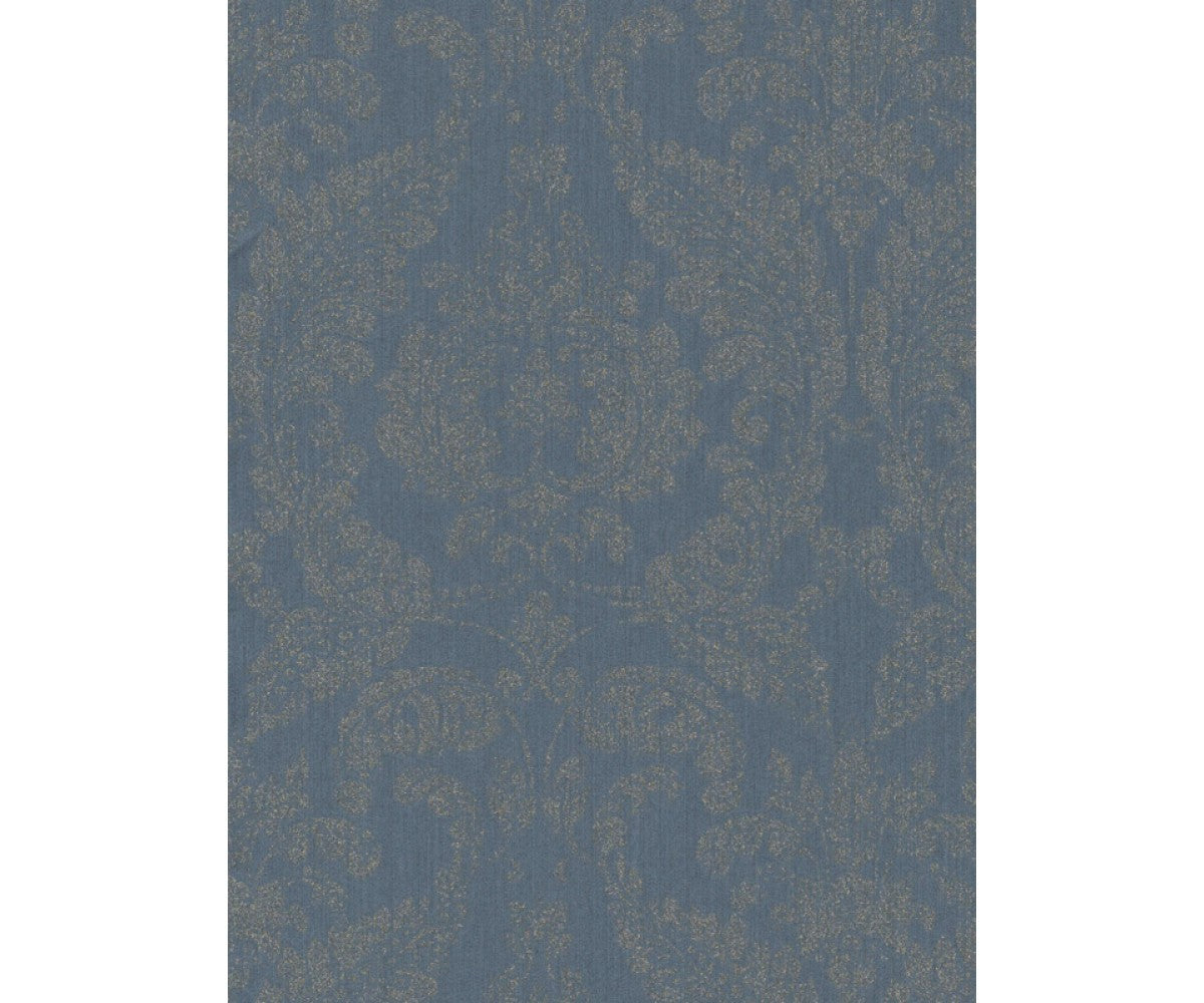 Baroque Textile Textured Metallic Blue 290267 Wallpaper
