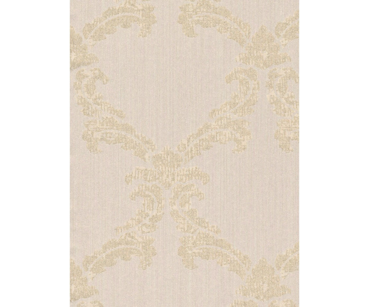 Baroque Textured Trellis Metallic Cream 290427 Wallpaper