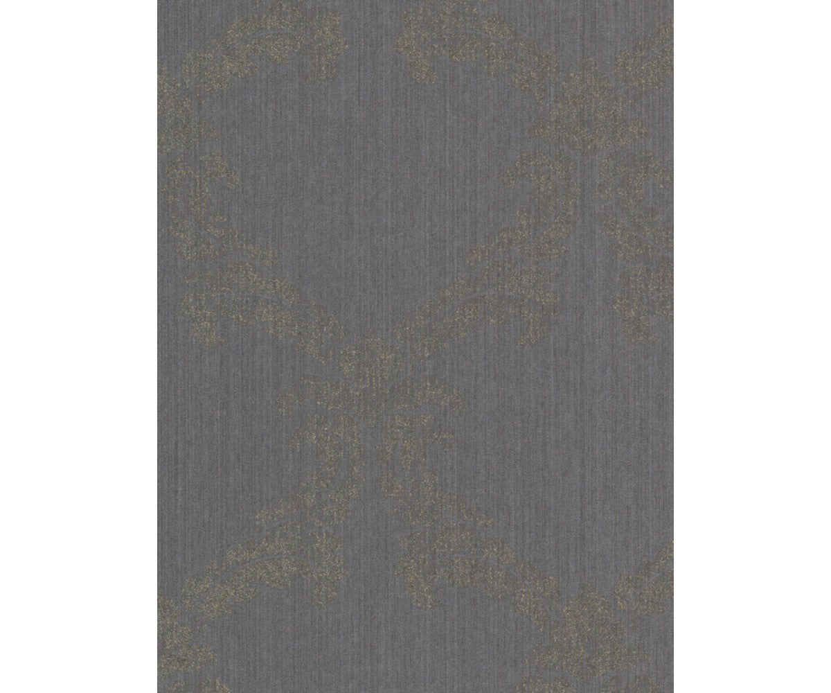 Baroque Textured Trellis Metallic Black 290458 Wallpaper