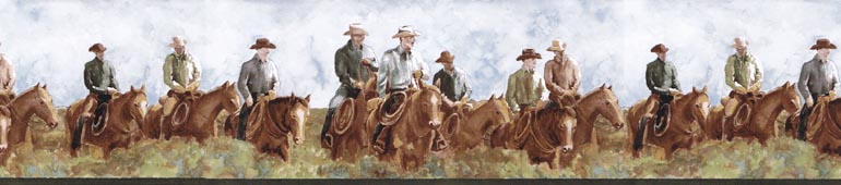 Cowboy  Horses SD25015B Wallpaper Border