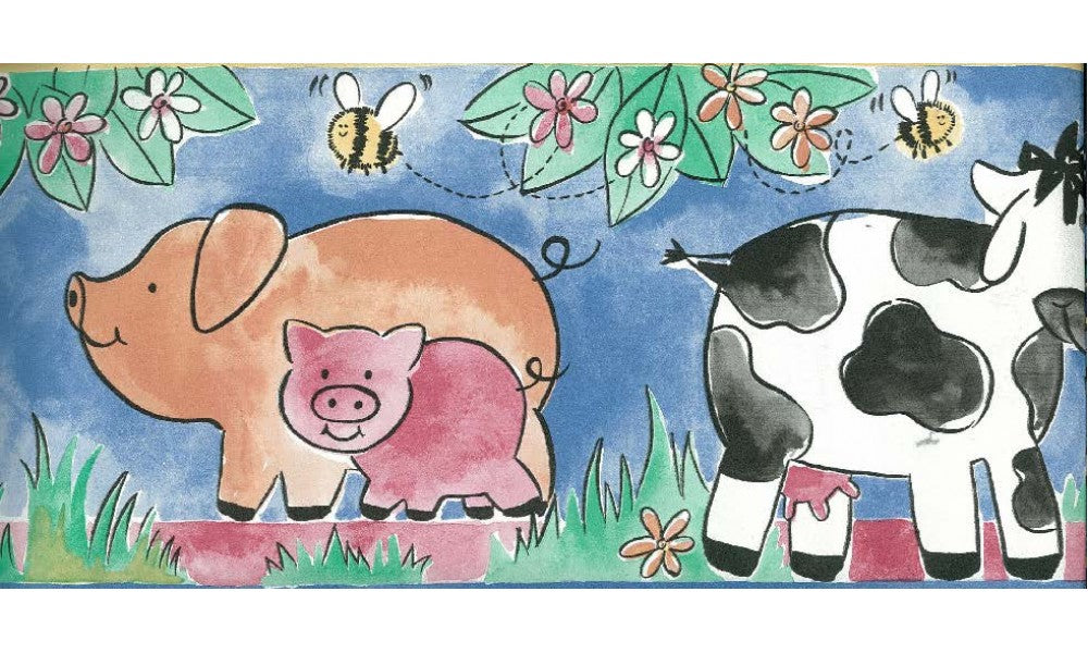 Kids Cartoon Piggy 39908 Wallpaper Border