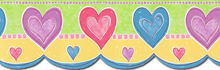 Kids Hearts TW38027DB Wallpaper Border