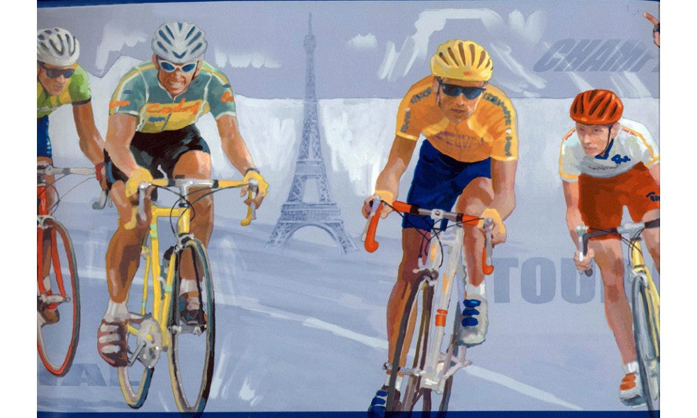Blue Paris Cycling IN2620 Wallpaper Border