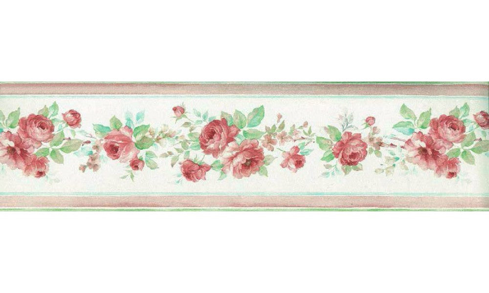 Pink Floral Roses PP79051 Wallpaper Border