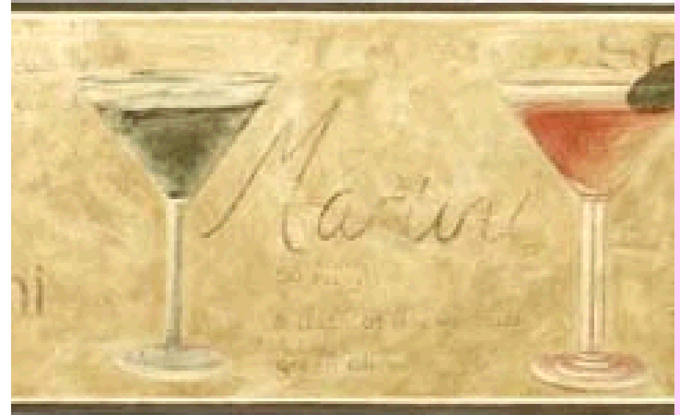 Dark Green Glassed Martini 5510861 Wallpaper Border
