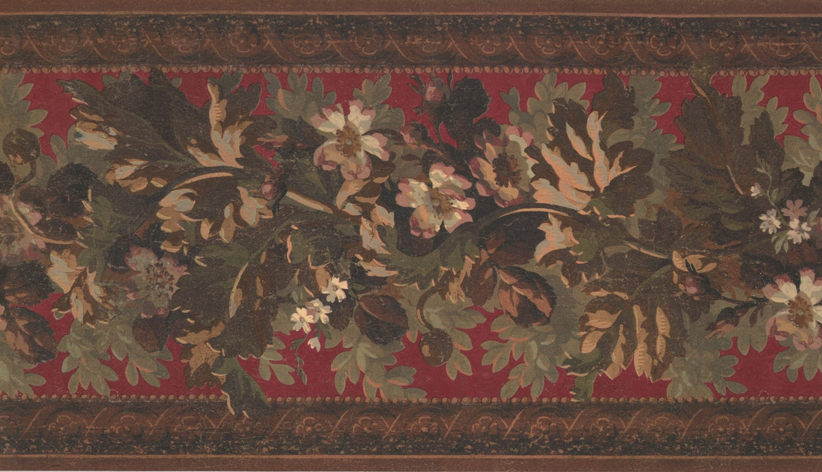 Vintage Purple White Flowers LG3326B Wallpaper Border