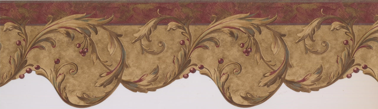 Red Damask Border