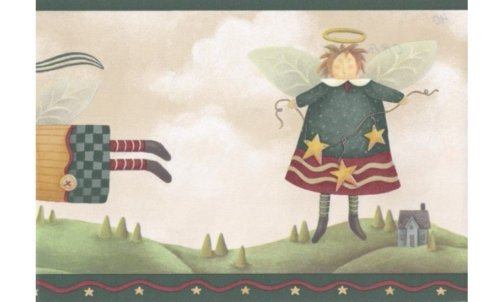 Green Starry Angels CAB3184 Wallpaper Border