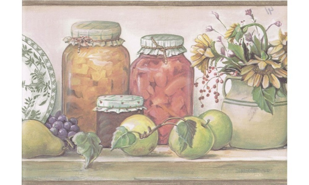 Fruits Jars Floral 31326230 Wallpaper Border