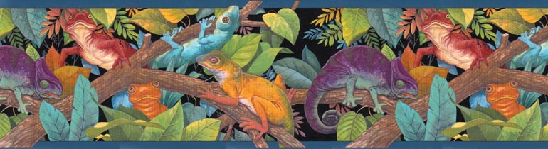 Lizards Black CT102153B Wallpaper Border