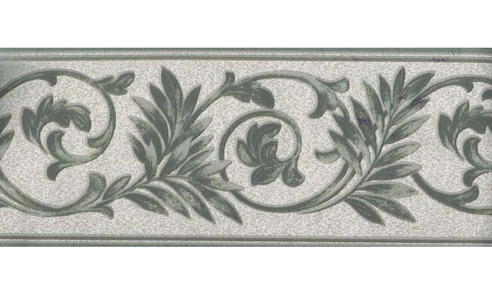 White Green Running Floral 95597 Wallpaper Border