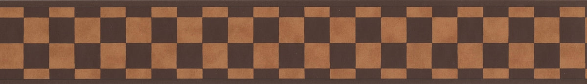 Dark and Light Brown Checkered HF8719B Wallpaper Border