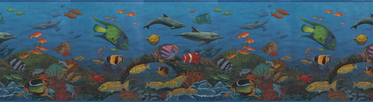 Coral Exotic Fish CK10143B Wallpaper Border