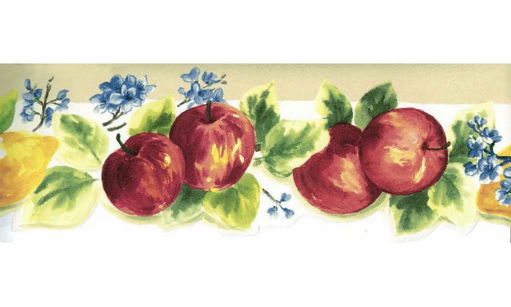 Apple Blue Flowers KT77925 Wallpaper Border