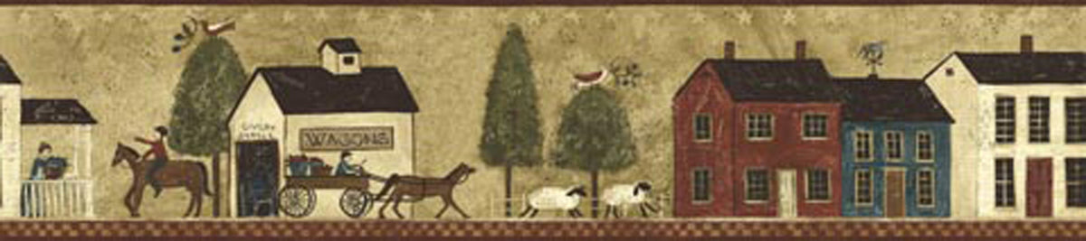 Ellen Stouffer Country  CL45005B Wallpaper Border
