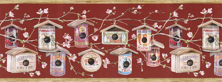 Birdhouses Tree 160233 Wallpaper Border