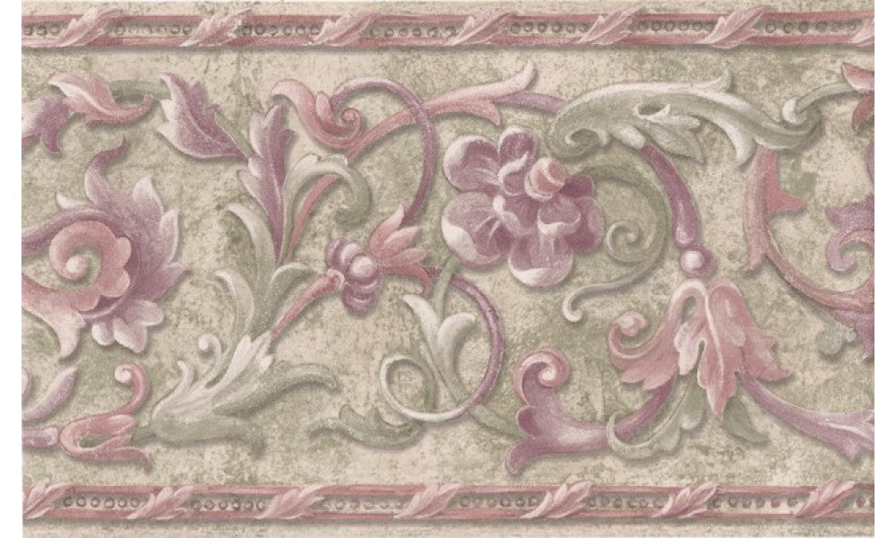 Green Red Molding Floral 41776530 Wallpaper Border