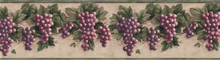 Red Grape Ivy VC828B Wallpaper Border