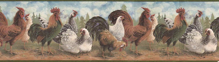 Roosters Hens 5804242 Wallpaper Border