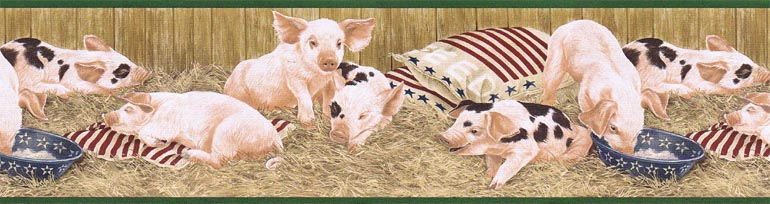 Pig Farm AFR7100 Wallpaper Border
