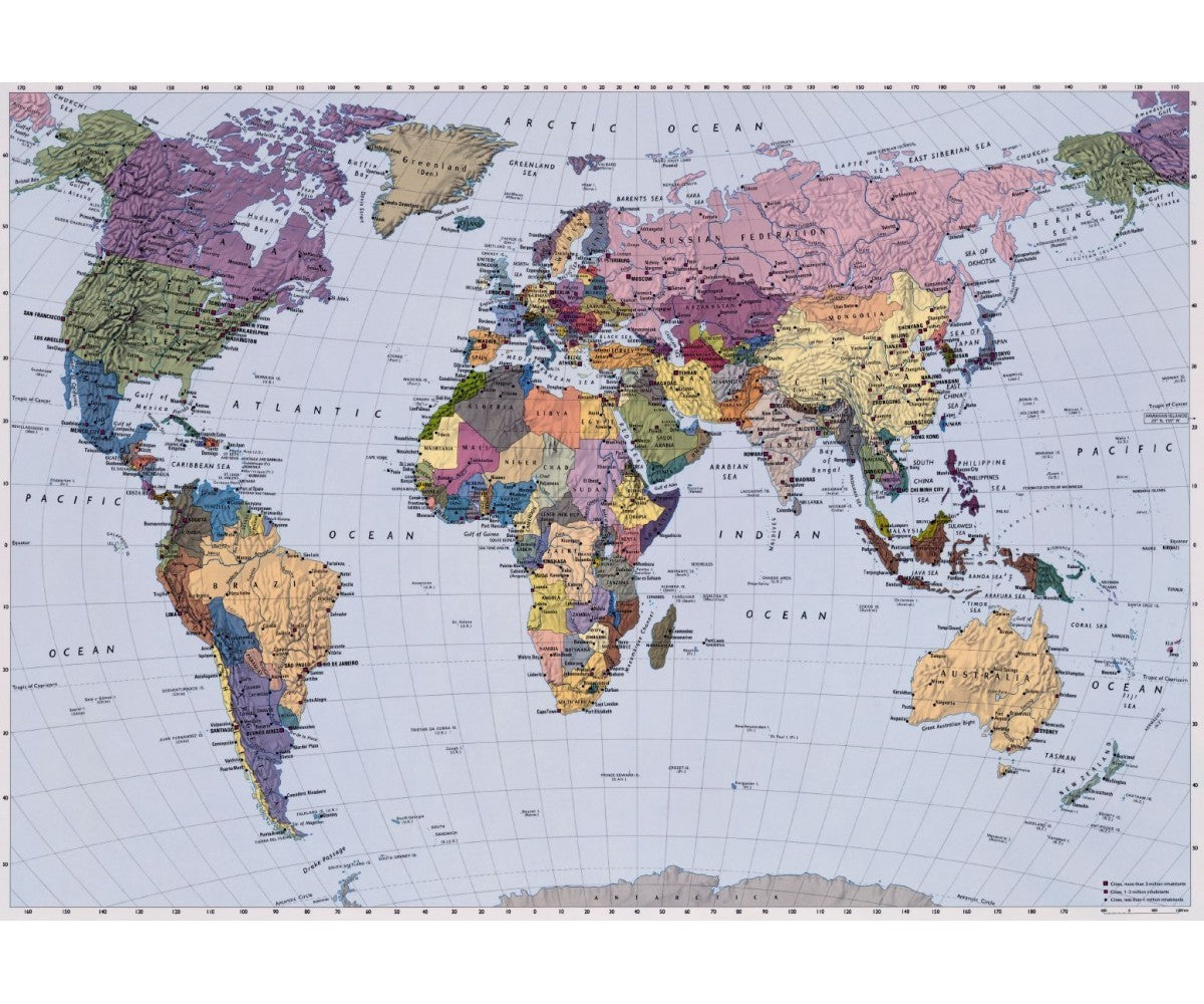 World Map 4-050 Wall Mural