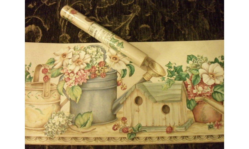 Brown Birdhouses and Gardening MY1925 Wallpaper Border