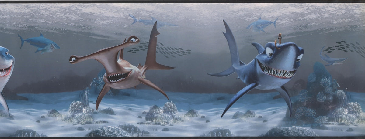 Disney Kids Sharks Under Water Blue DS7692BBD Wallpaper Border
