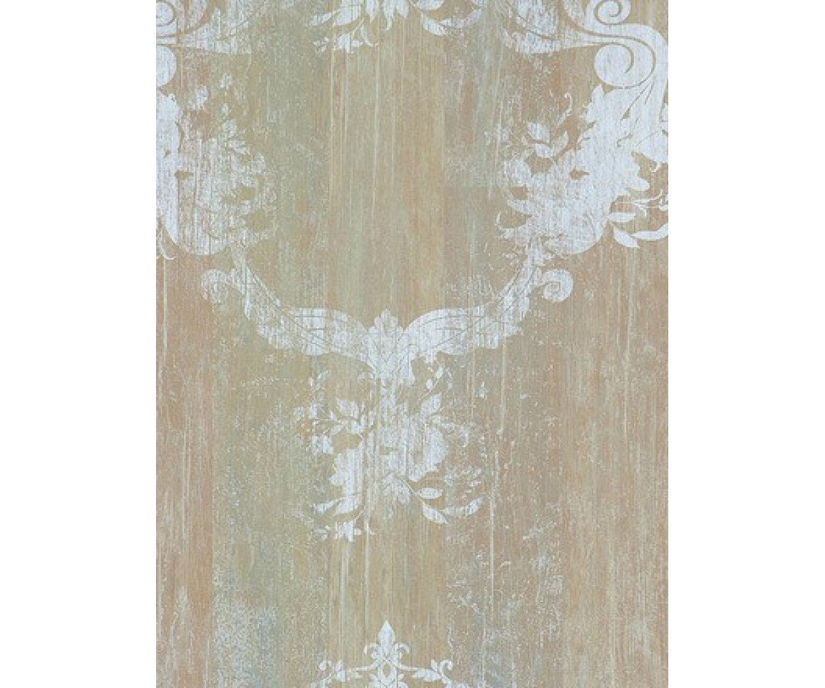 Taupe Red Damask Serenity Wallpaper