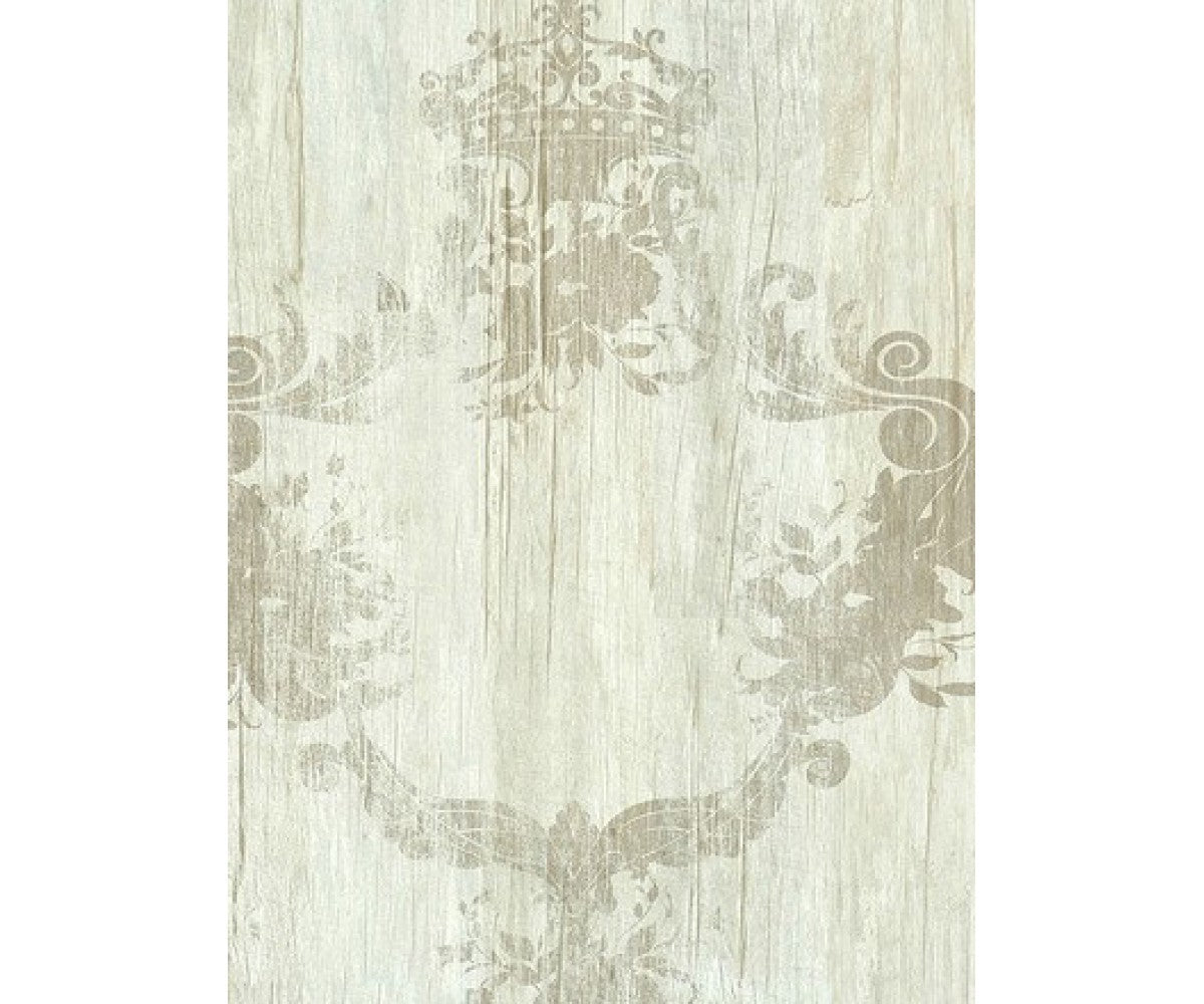 Cream Taupe Damask Serenity Wallpaper