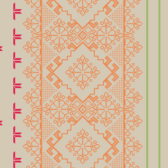 Homely Geometric Floral Orange Grey 46923 Wallpaper