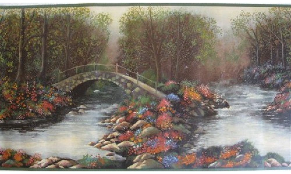 Green Woods River Lodge 5803310 Wallpaper Border