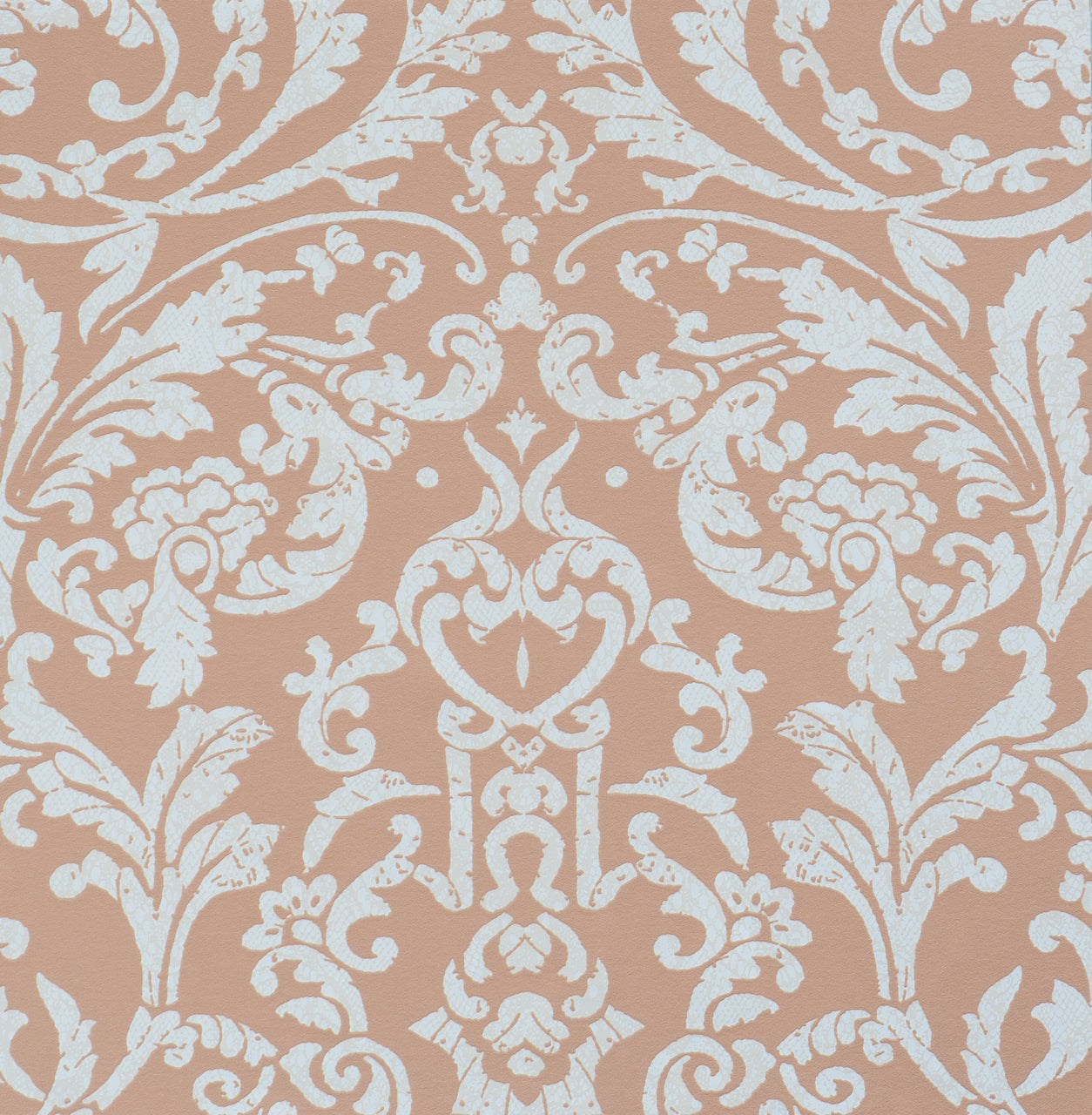 Opulent Embossed Floral Orange 48657 Wallpaper