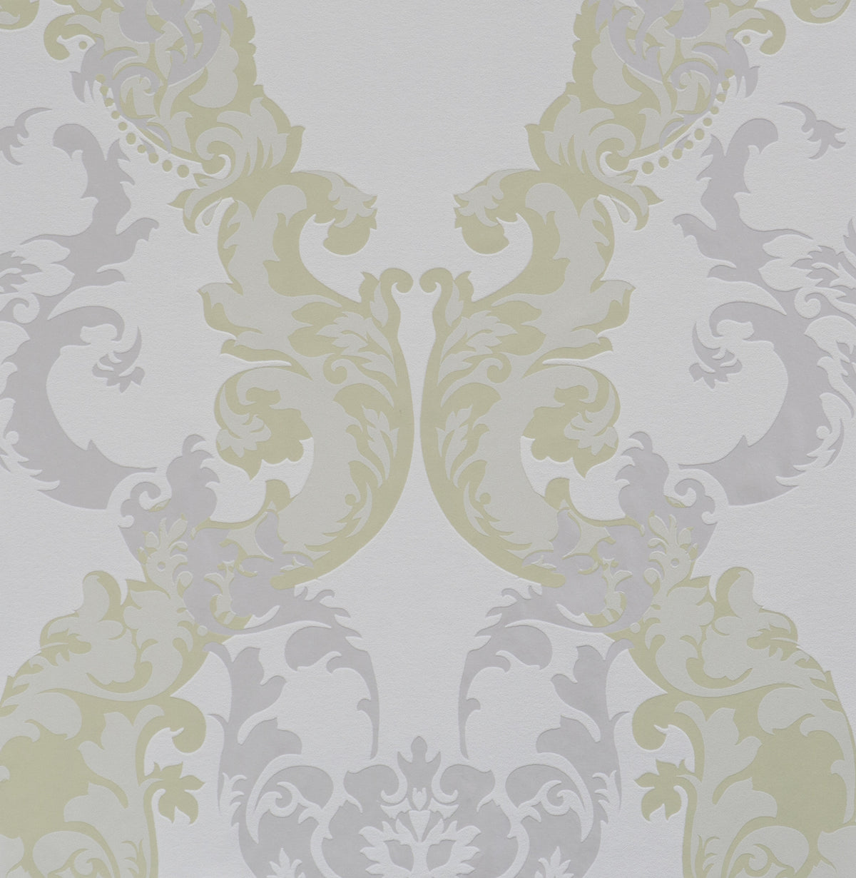 Adorn Floral Scroll Green Grey 48660 Wallpaper