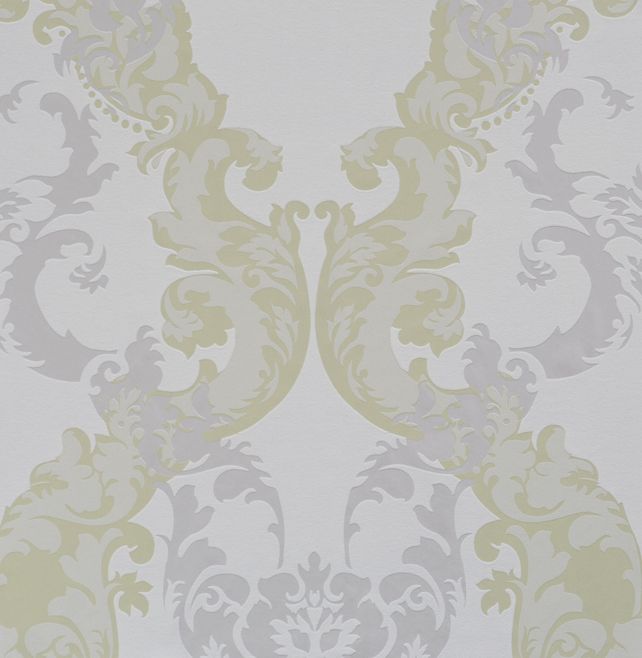 Adorn Floral Scroll Green Grey 48660 Wallpaper