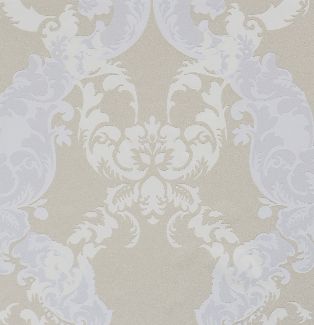 Adorn Floral Scroll Beige Blue 48661 Wallpaper