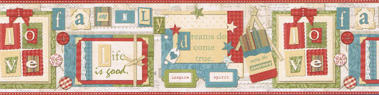 Inspirational Scrapbooking Button VIN7334B Wallpaper Border