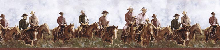Cowboy  Horses SD25014B Wallpaper Border