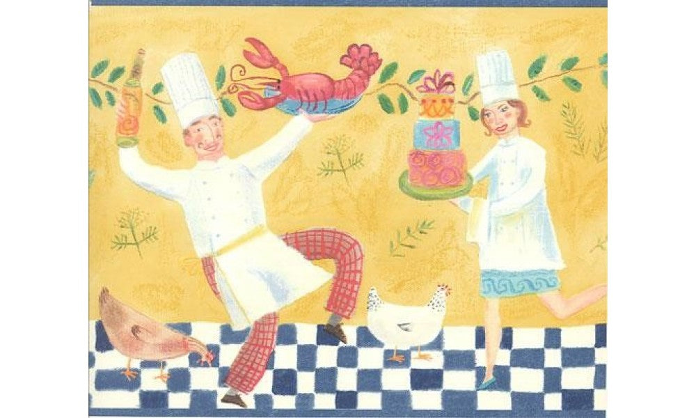 Blue Dancing Chef TS106422 Wallpaper Border